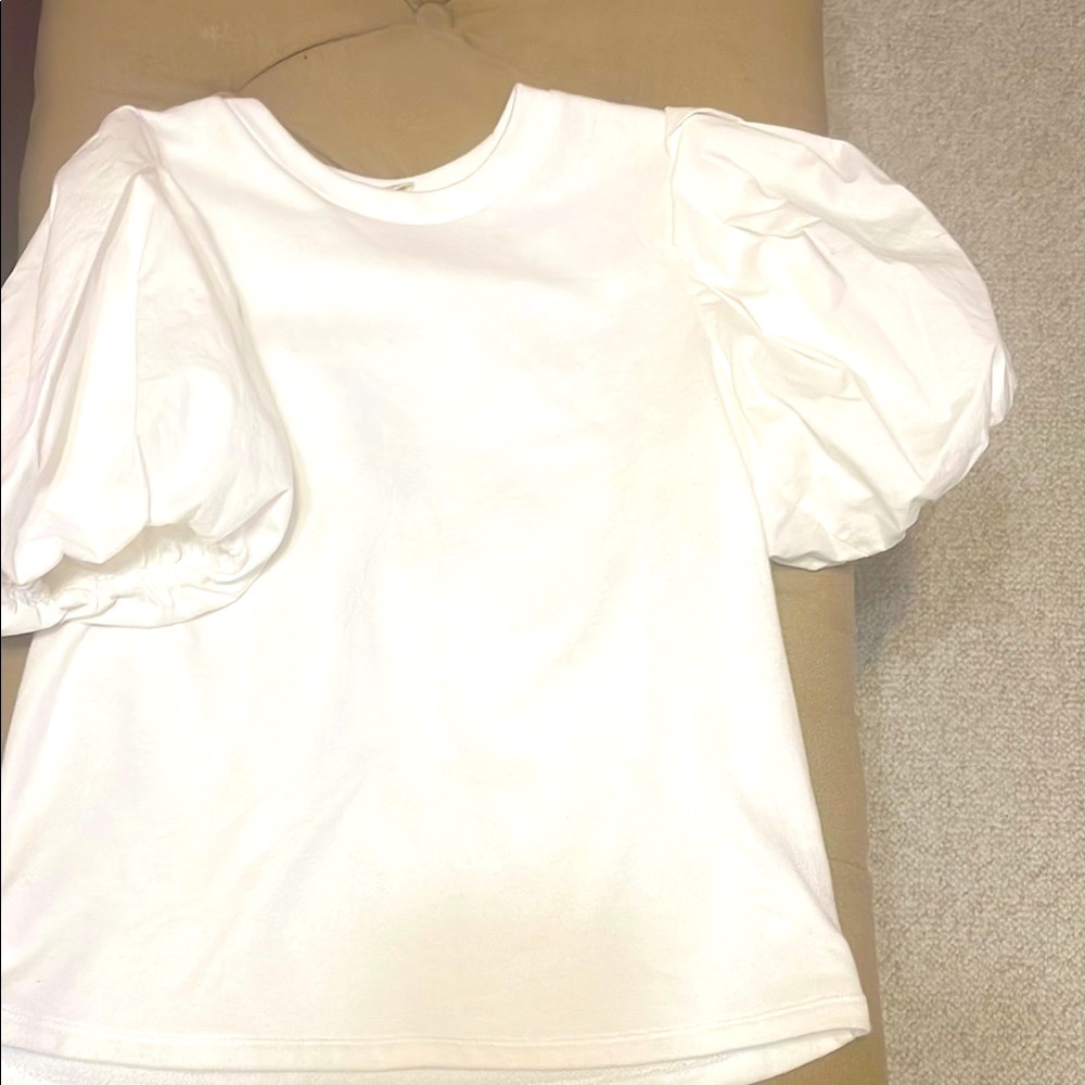 White Puff Sleeve Top